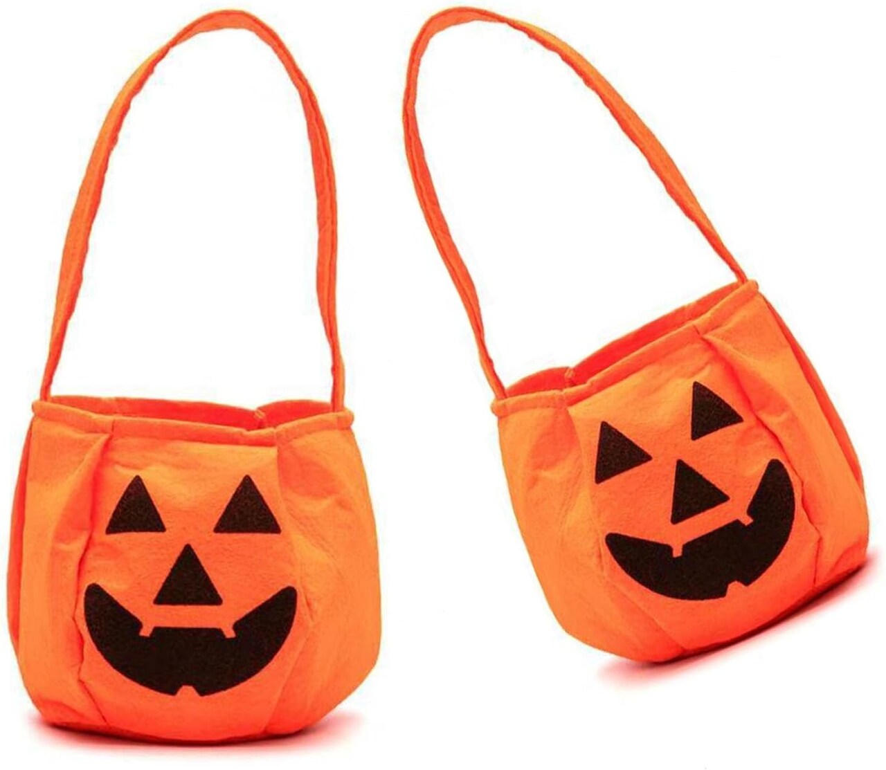 2Pcs Halloween Pumpkin Buckets Trick or Treat (Orange) - 5 x 3 x 0.7 inches